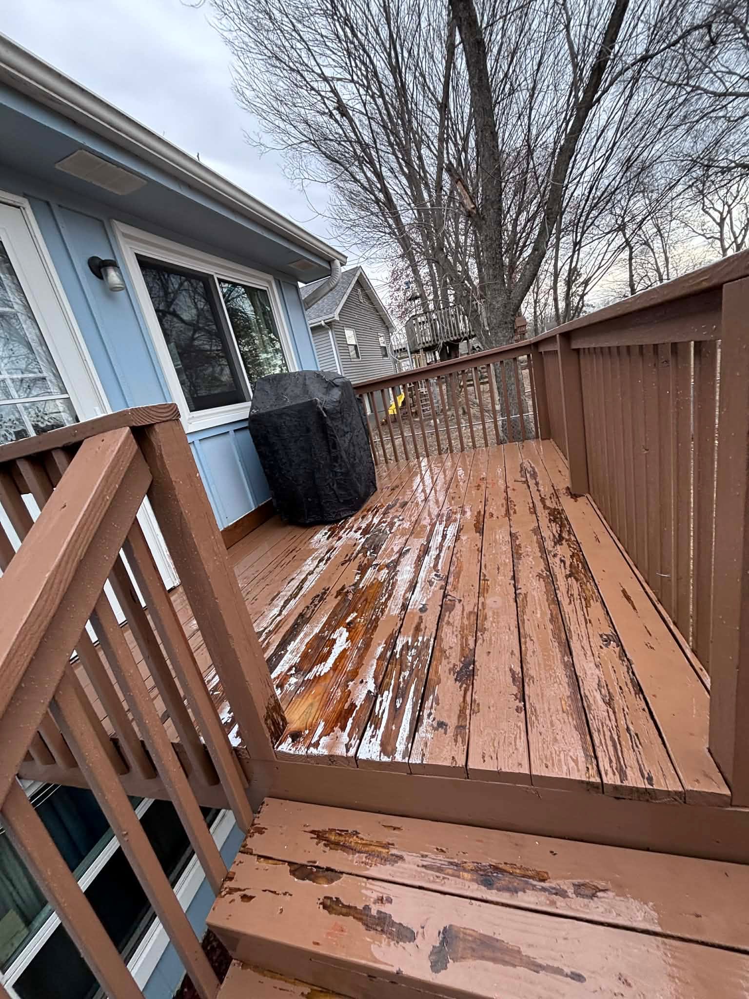 Deck Staining Before — Residential Project
